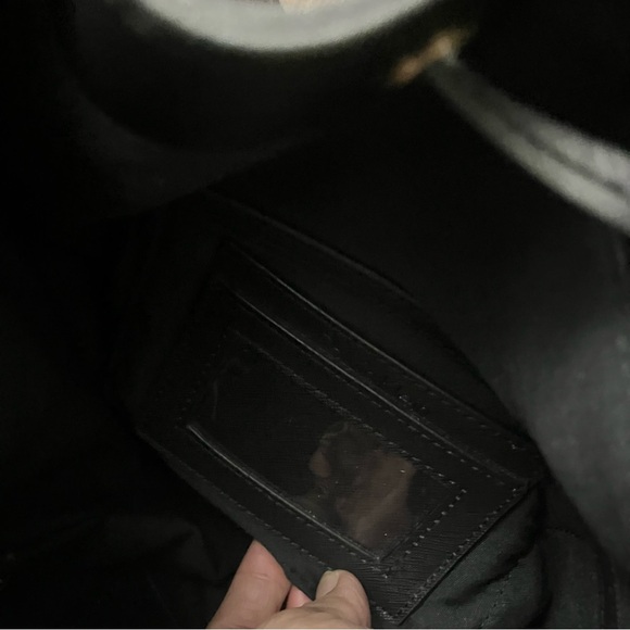 Calvin Klein Women's Black Leather Drawstring Bucket Bag - Picture 5 of 7